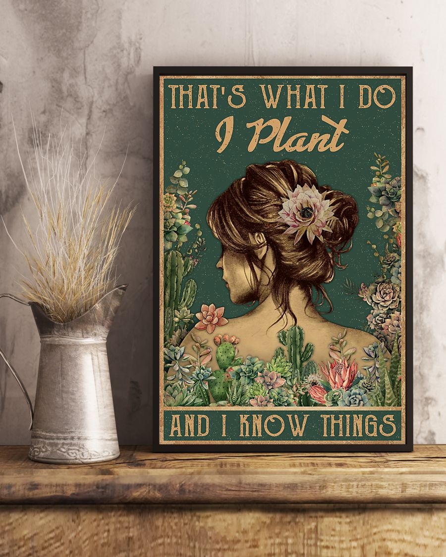 succulent flower thats what i do i plant and i know things poster 2