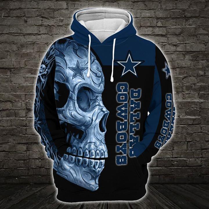 sugar skull dallas cowboys football team full over printed hoodie 1
