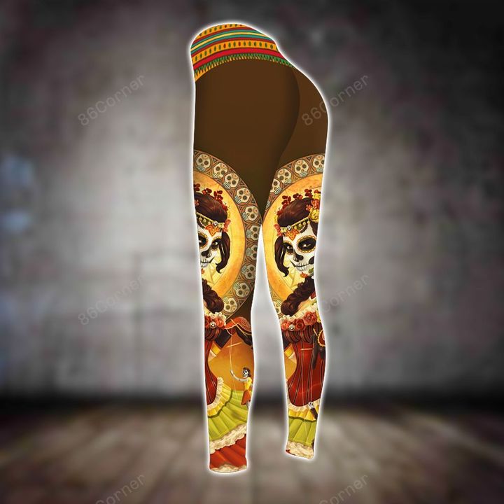 sugar skull day of the dead all over printed legging