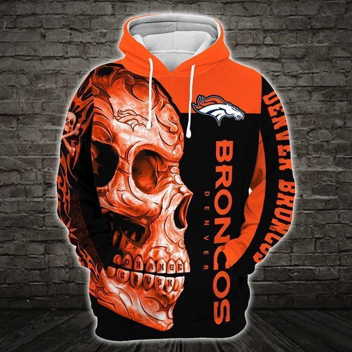 sugar skull denver broncos football team full over printed hoodie 1