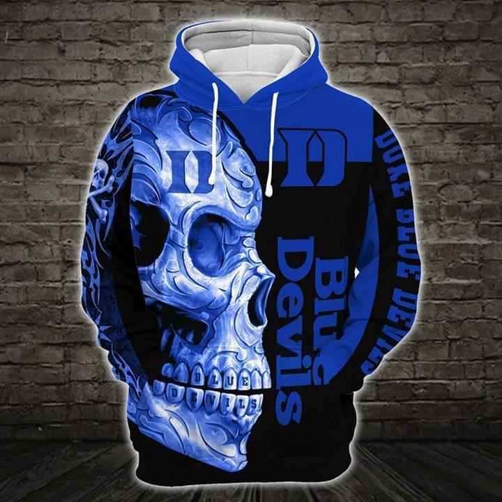sugar skull duke blue devils mens basketball full over printed hoodie 1