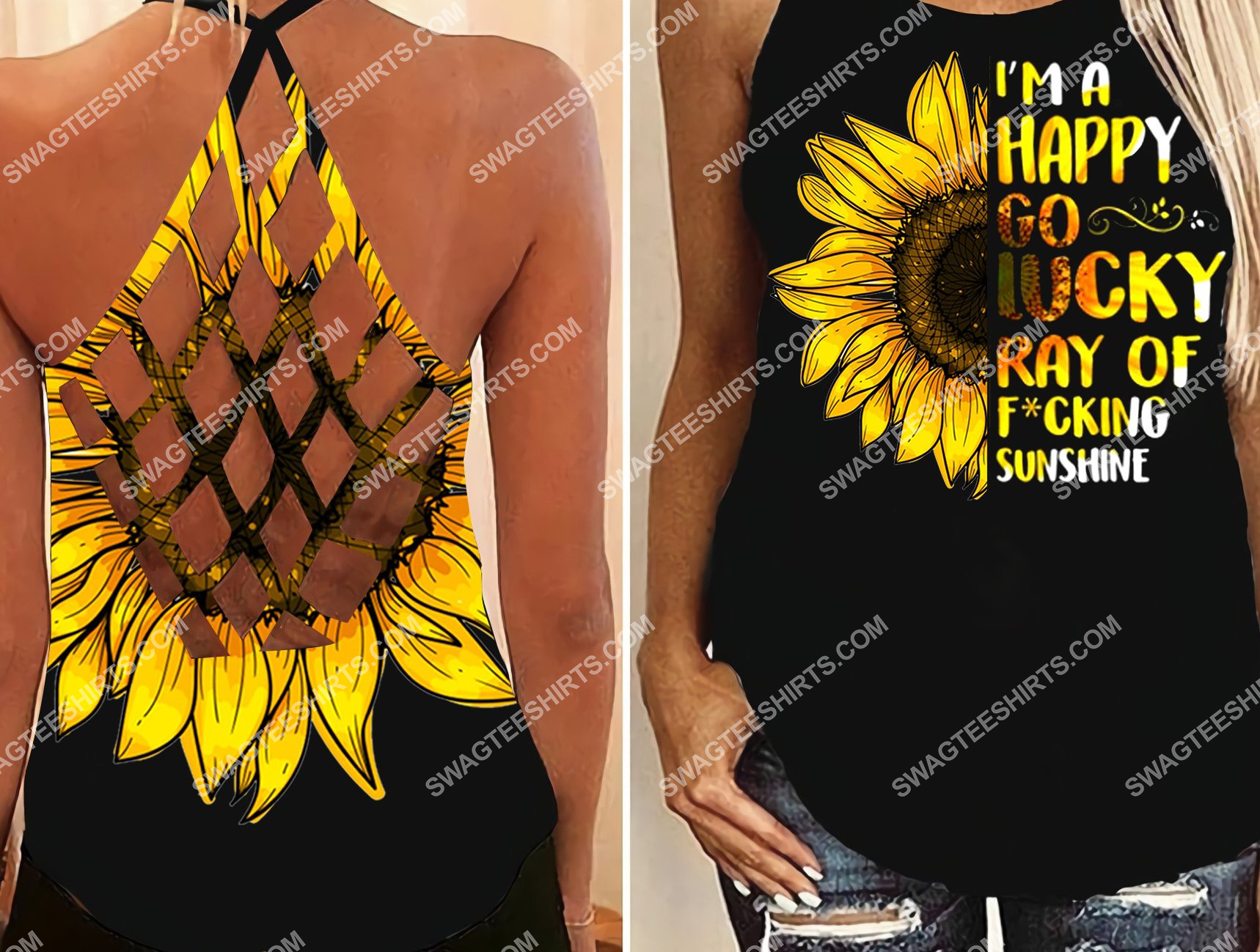sunflower girl all over printed strappy back tank top 2 - Copy (2)