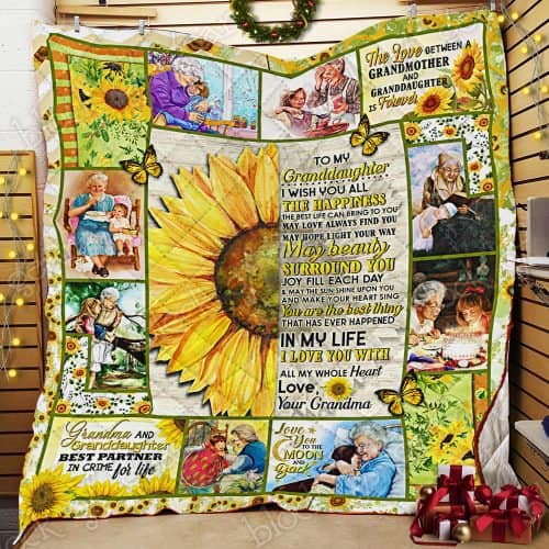 sunflower to my granddaughter i wish you all the happiness love your grandma quilt 2