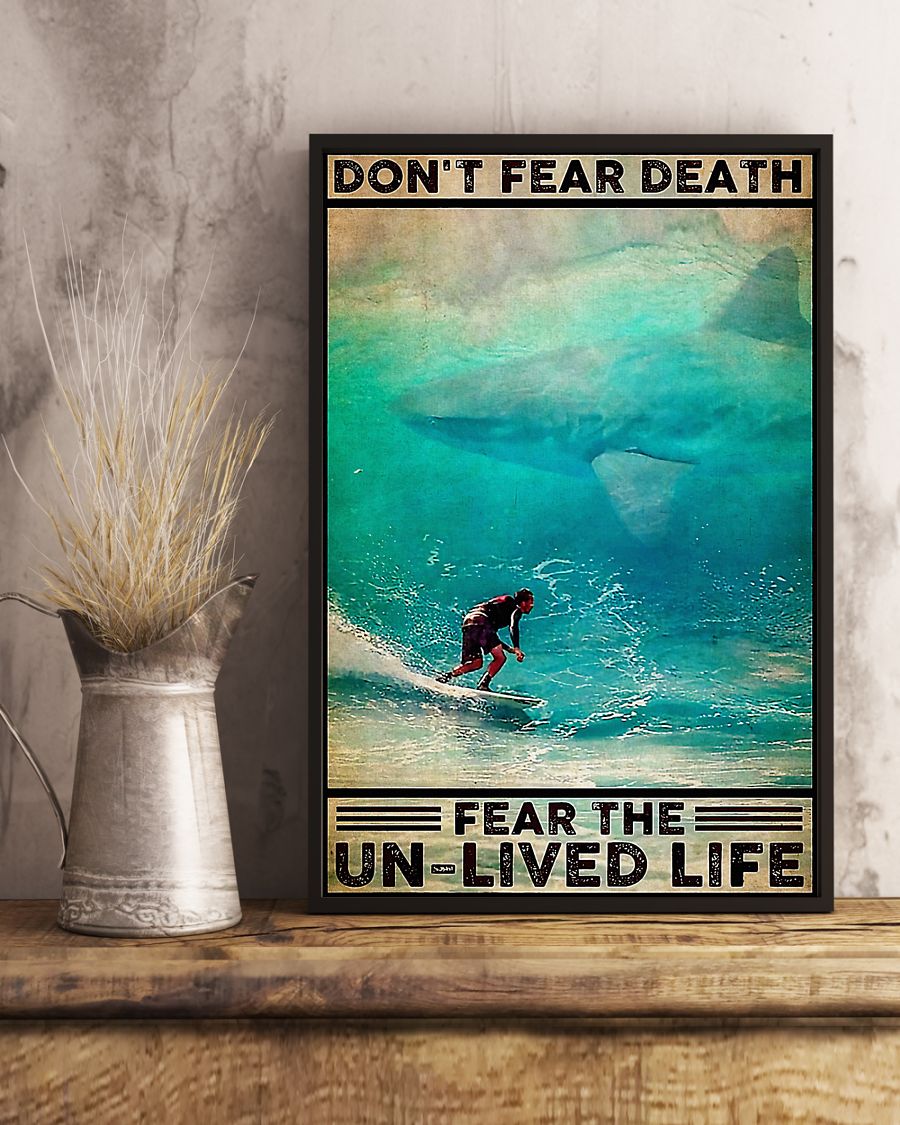 surfing dont fear death fear the un-lived life vintage poster 3