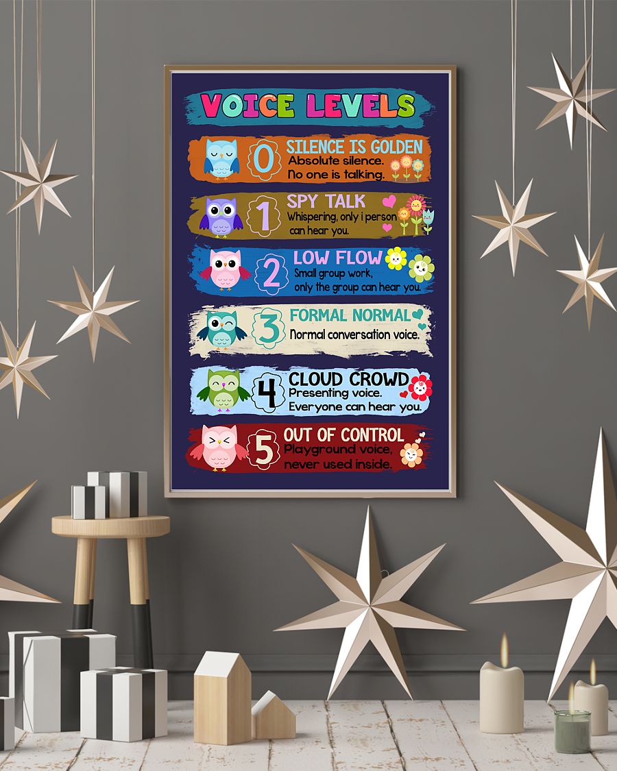 teacher voice levels owl poster 3