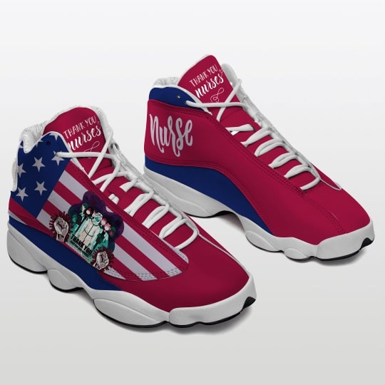 thank you nurse american flag all over printed air jordan 13 sneakers 3