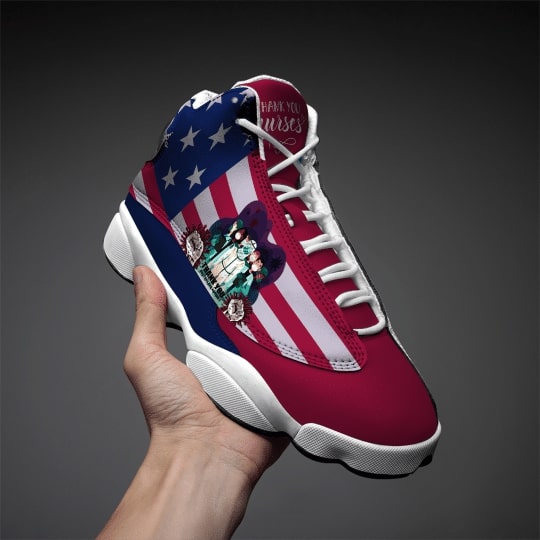 thank you nurse american flag all over printed air jordan 13 sneakers 4