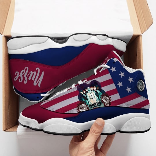 thank you nurse american flag all over printed air jordan 13 sneakers 5