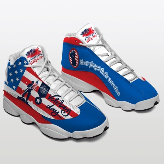 thank you veterans day american flag all over printed air jordan 13 sneakers 4