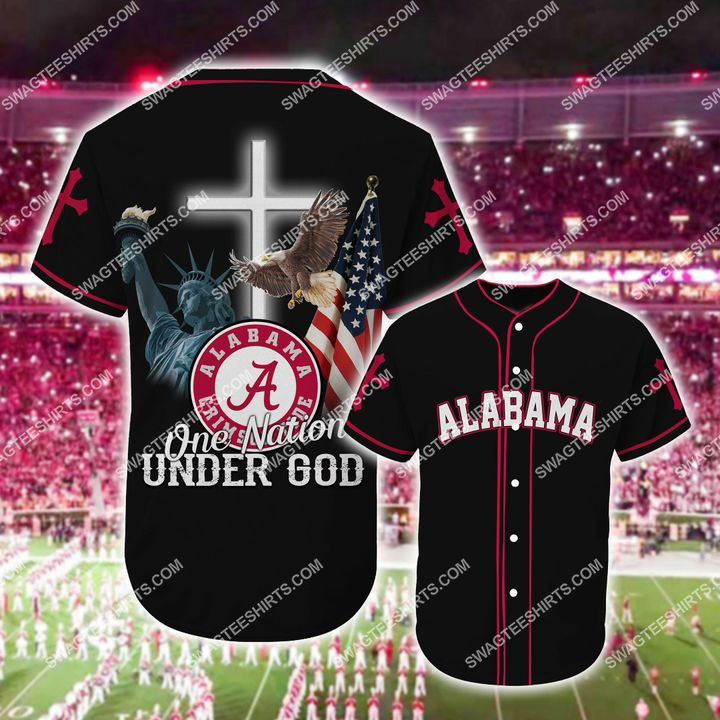 the alabama crimson tide one nation under God full printing baseball jersey 1(1) - Copy