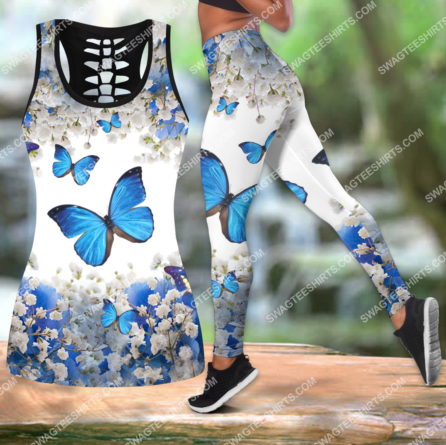 the butterfly blue all over printed set sports outfit 3 - Copy (2)
