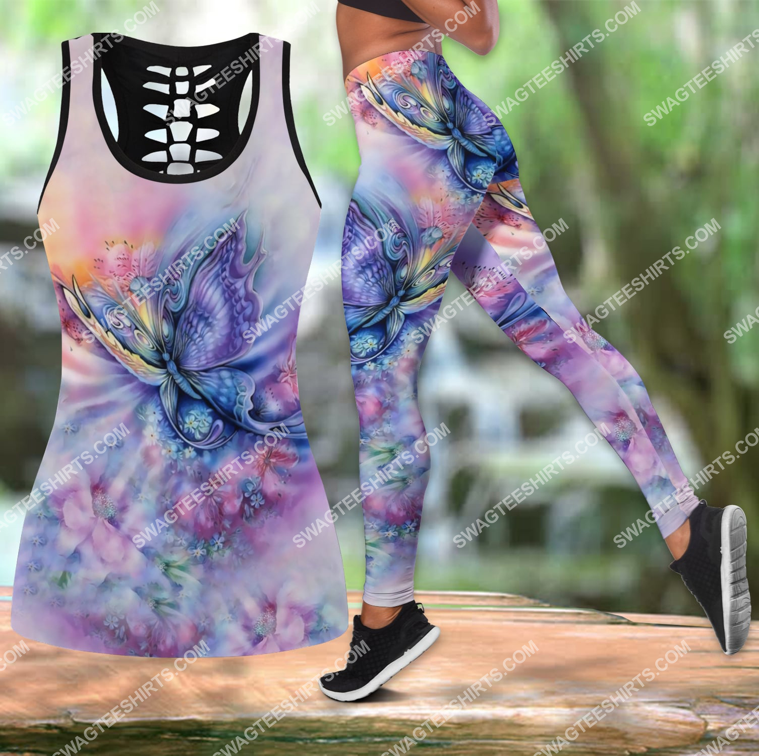the butterfly watercolor all over printed set sports outfit 3 - Copy (2)