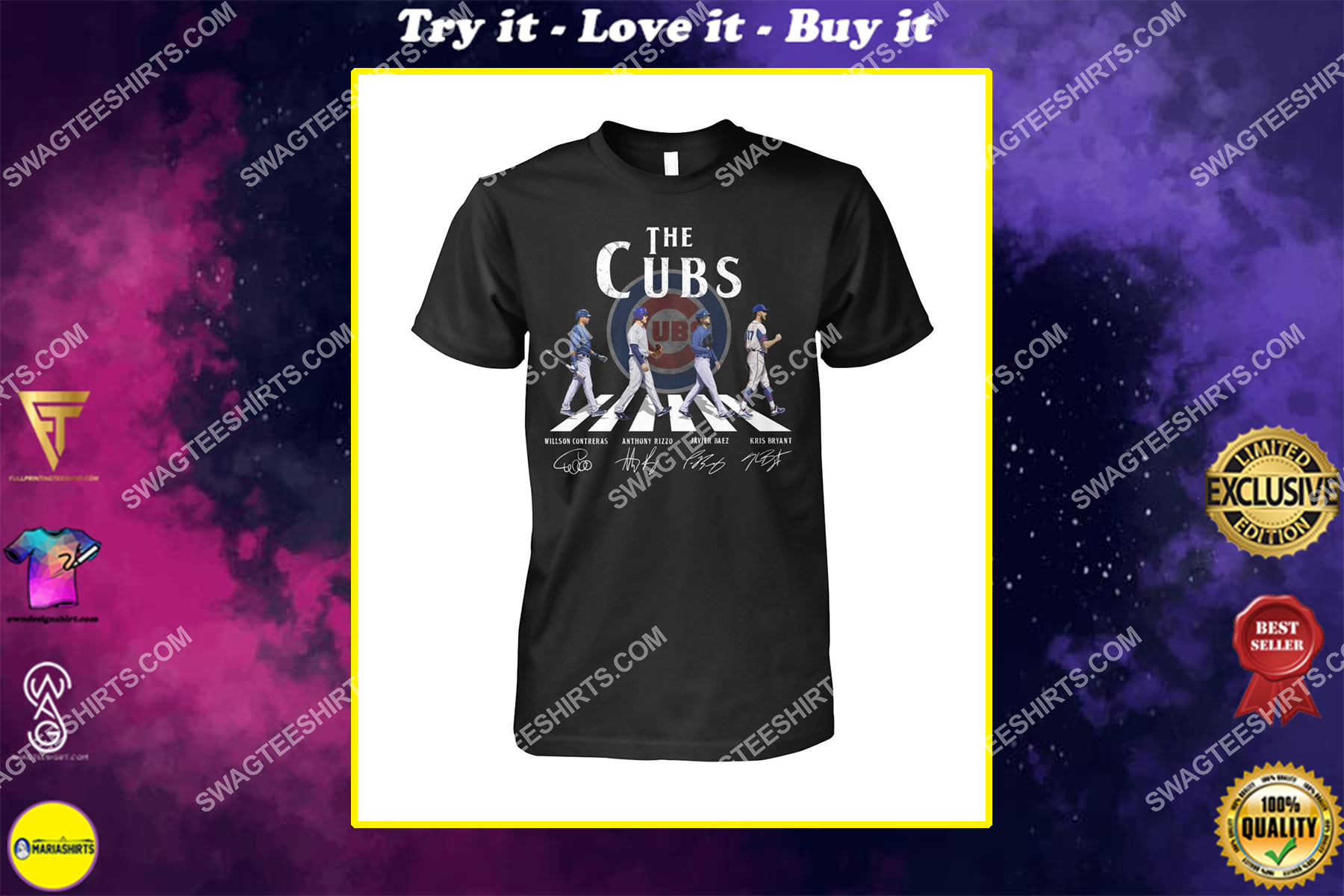 the chicago cubs signatures walking abbey road shirt