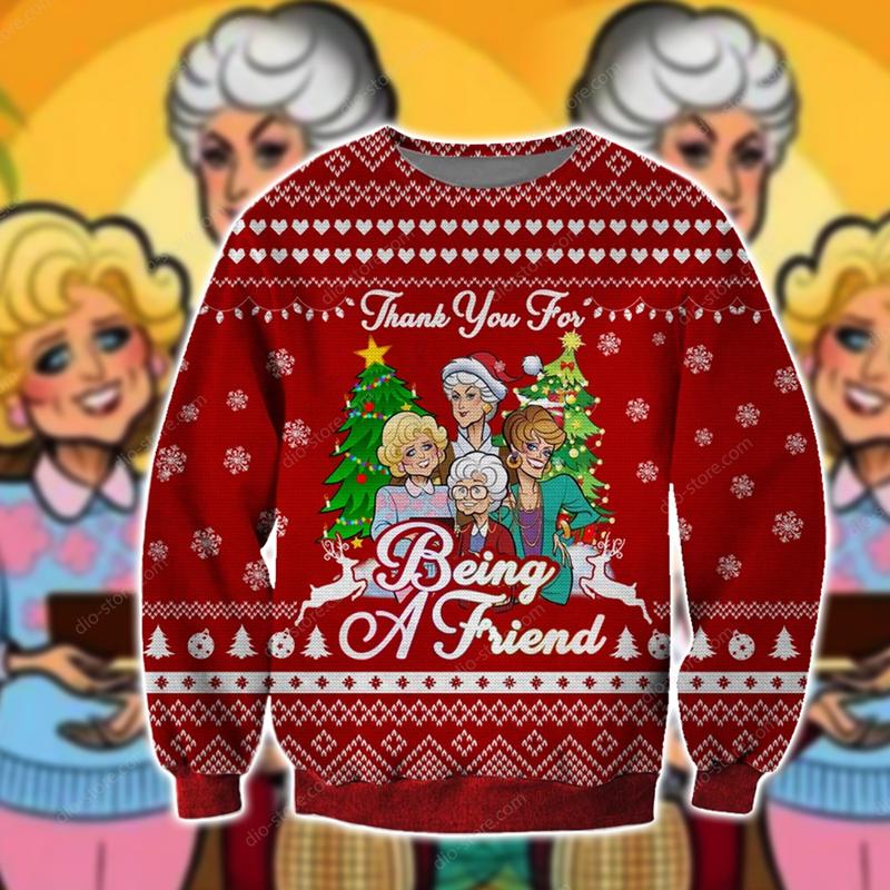 the golden girls thank you for being a friend ugly christmas sweater 3