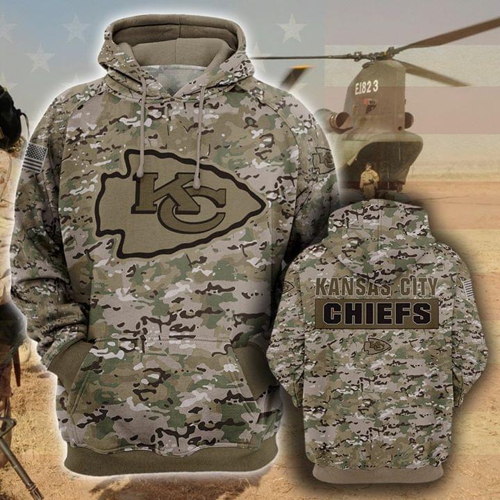 the kansas city chiefs camouflage veteran full over printed hoodie 1