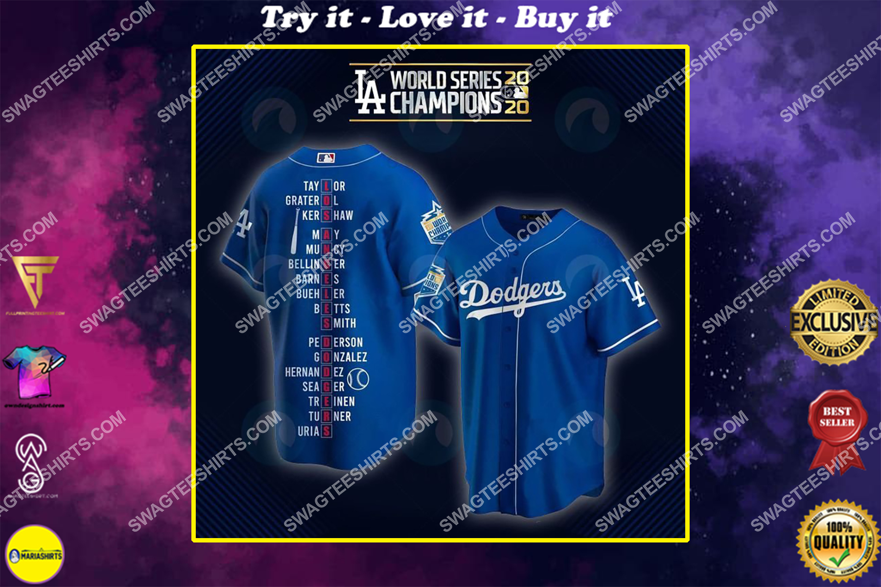 the los angeles dodgers full printing baseball jersey