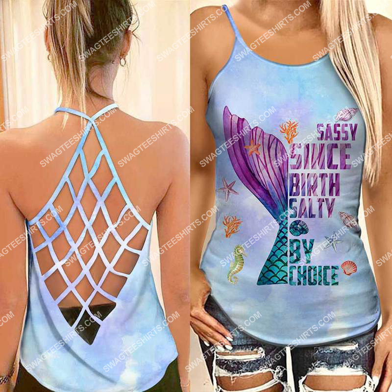 the mermaid sassy since birth salty by choice strappy back tank top 1 - Copy (2)