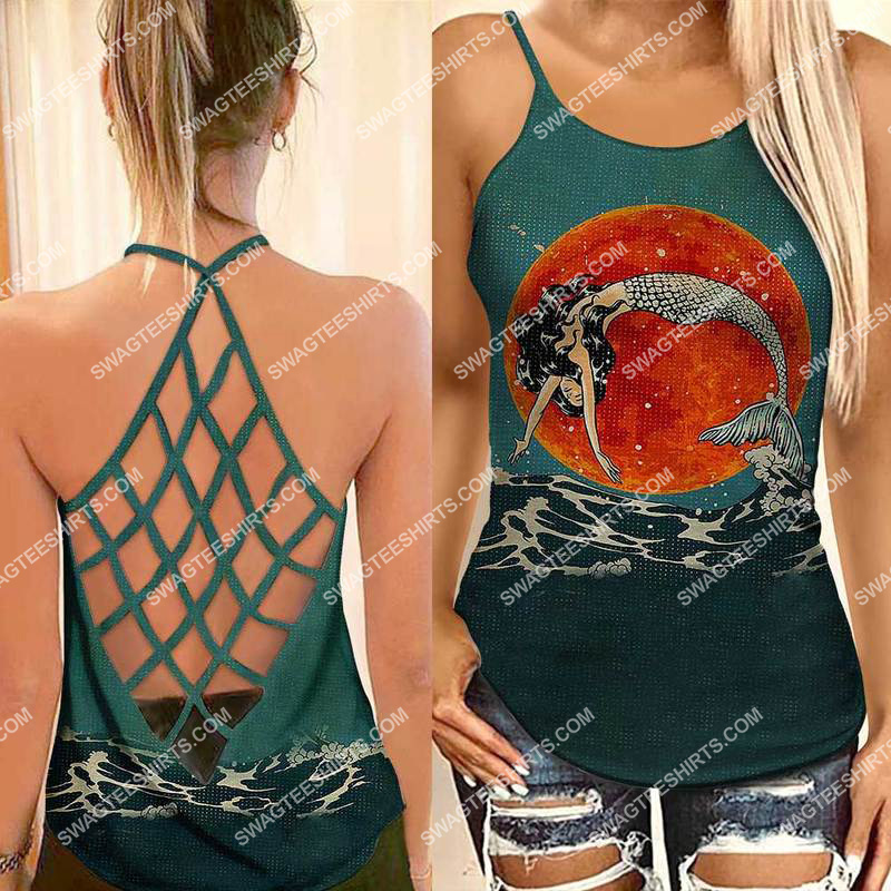 the mermaid vintage all over printed strappy back tank top 1 - Copy (2)