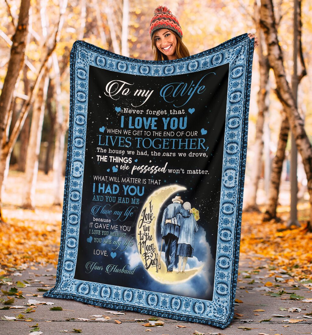 the moon to my wife never forget that i love you your husband full printing blanket 5