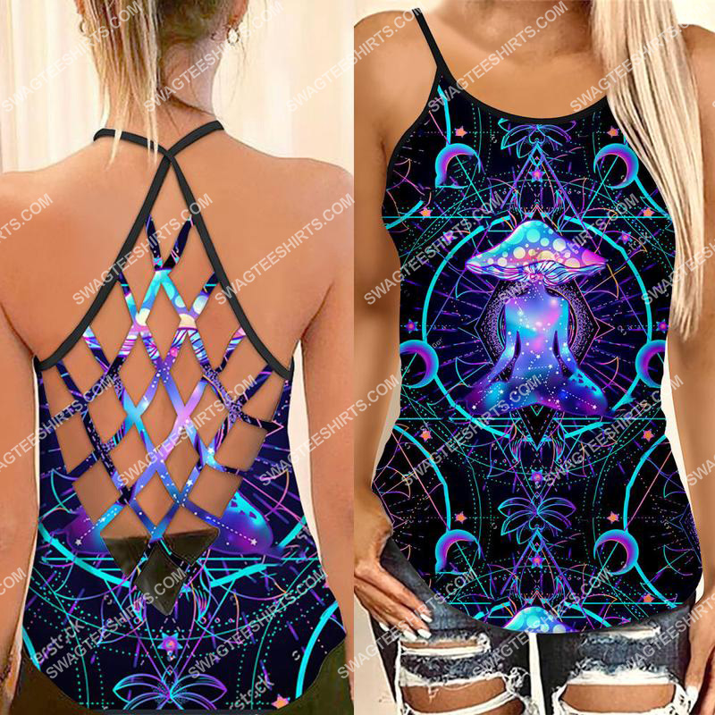 the mushroom yoga hippie all over printed strappy back tank top 1 - Copy (2)