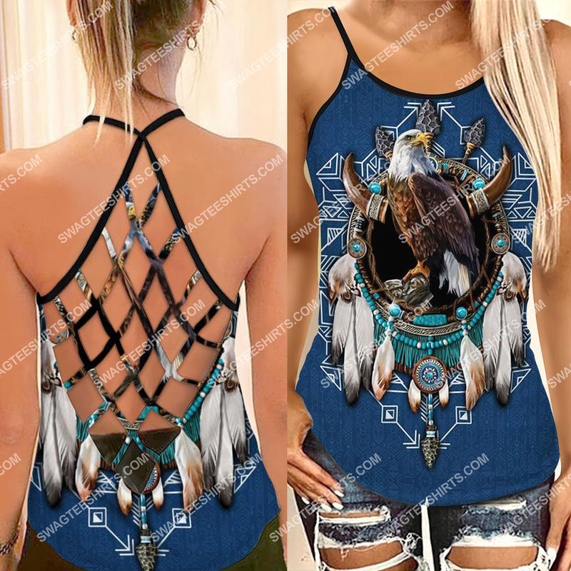 the native americans and eagle strappy back tank top 1 - Copy (2)