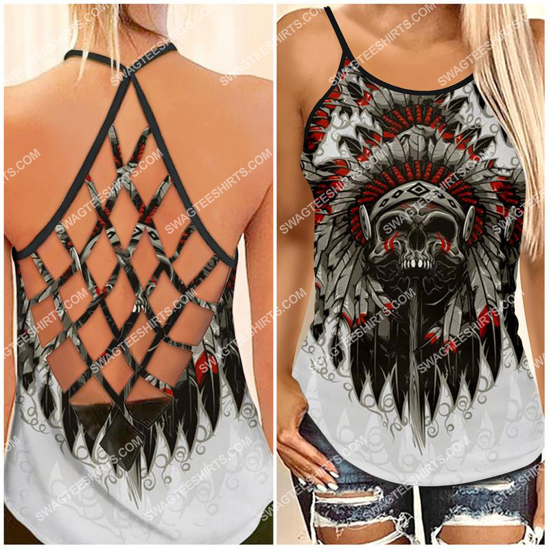 the native americans chief skull strappy back tank top 1 - Copy (2)