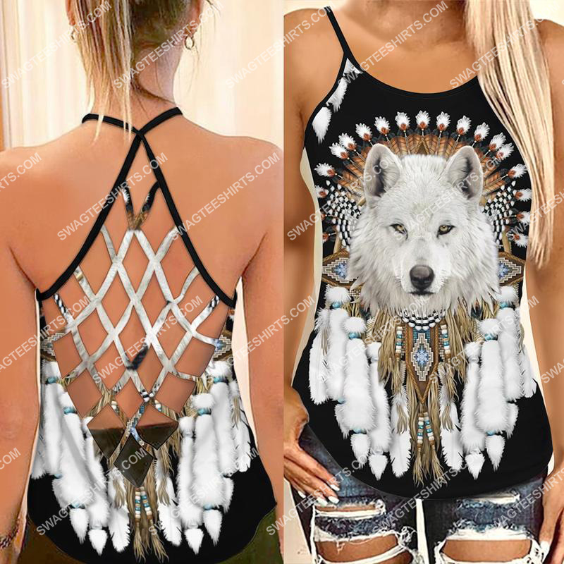 the native americans chief wolf strappy back tank top 1 - Copy (2)