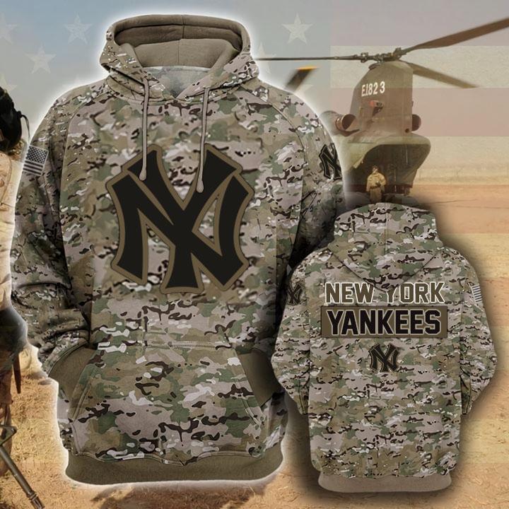 the new york yankees camouflage veteran full over printed hoodie