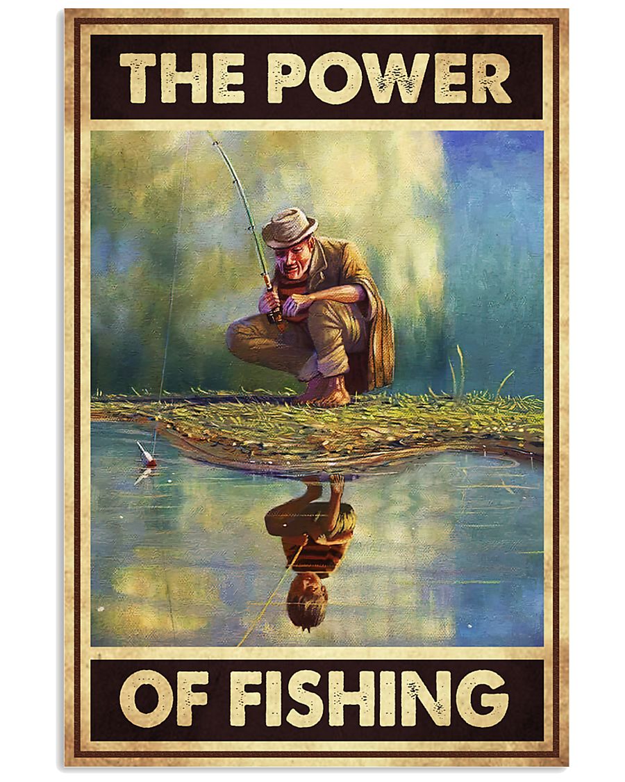 the power of fishing retro poster 4