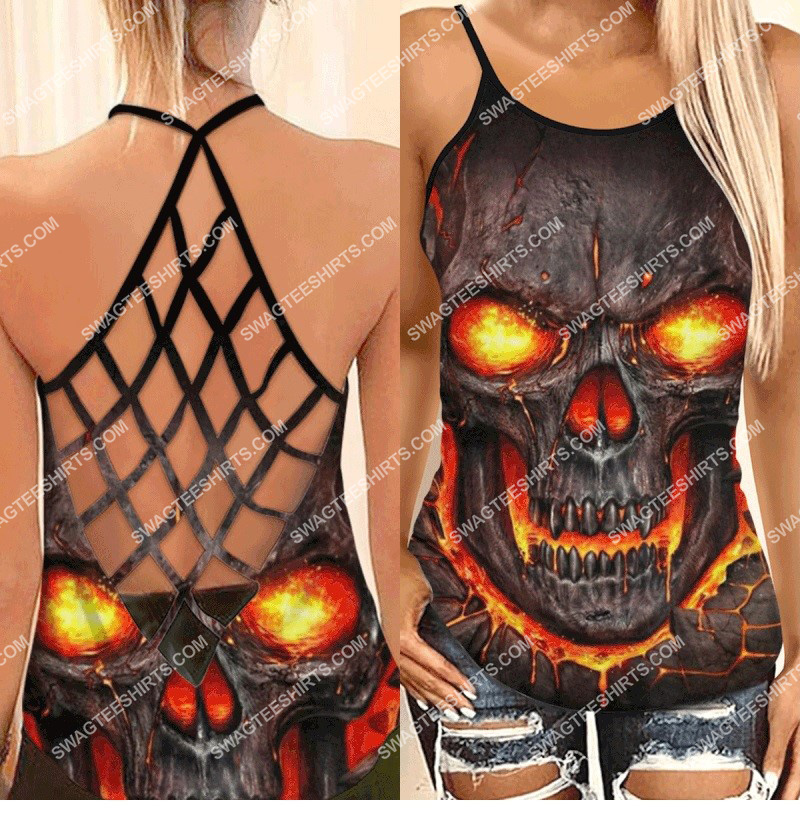 the skull lava fire all over printed strappy back tank top 1 - Copy (2)