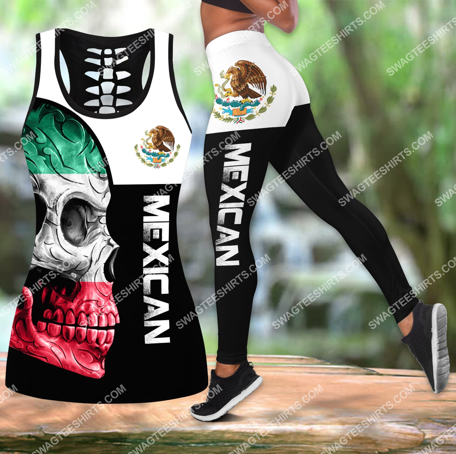 the skull mexican flag all over printed set sports outfit 3 - Copy (2)