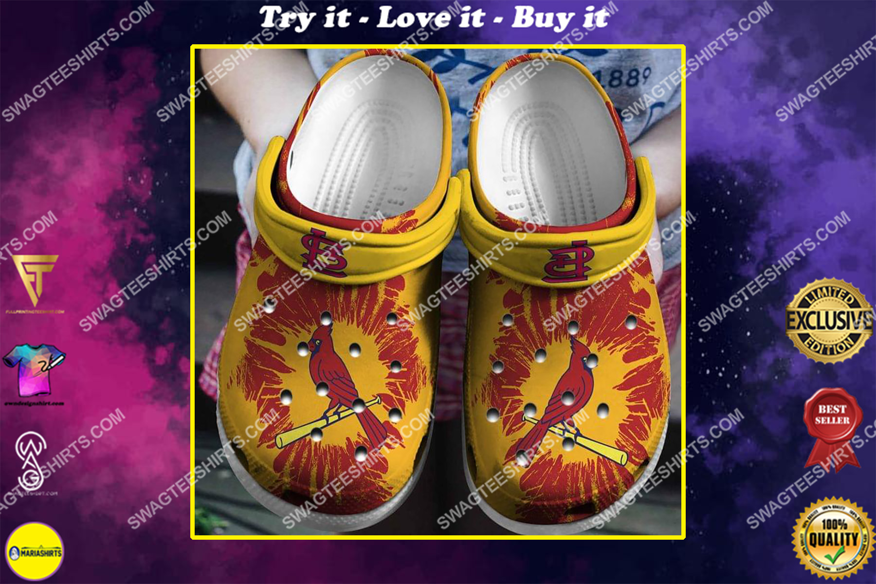 the st louis cardinals all over printed crocs crocband clog