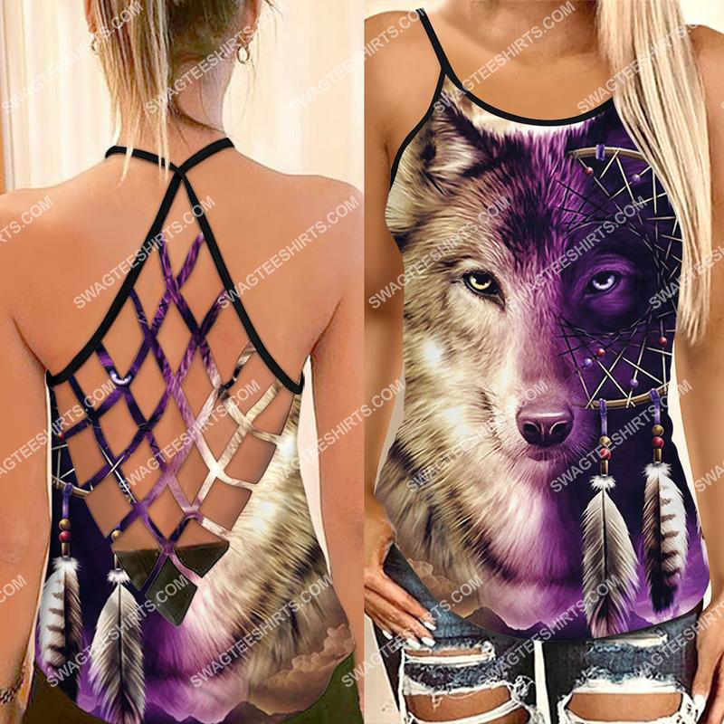 the wolf native americans strappy back tank top 1