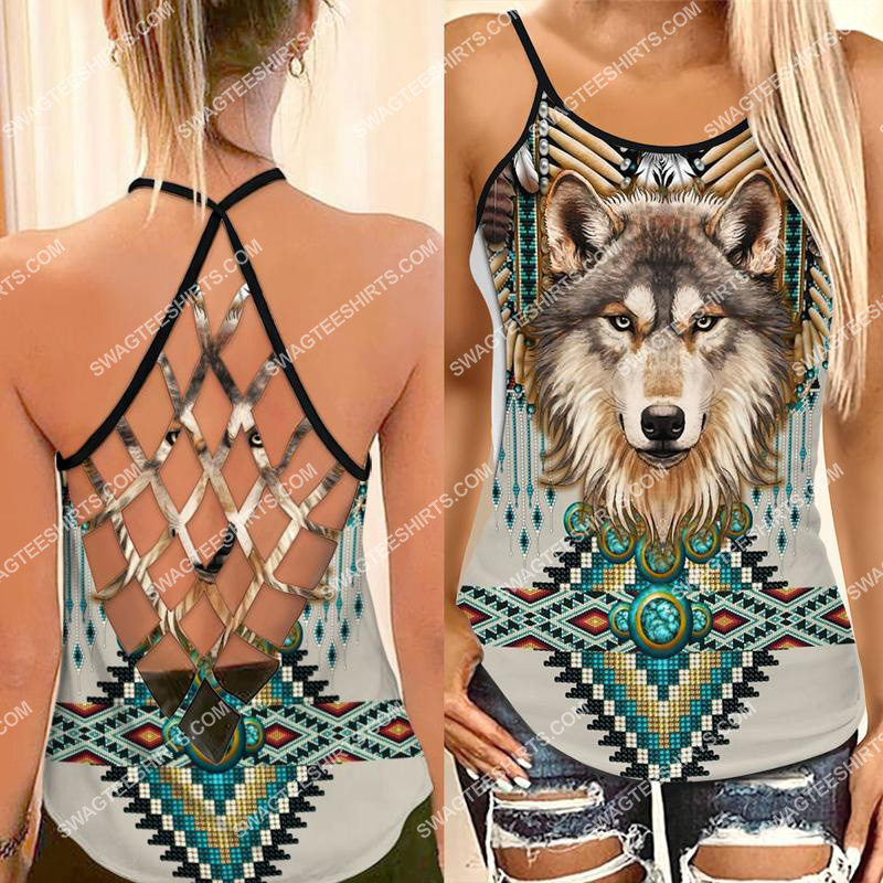 the wolf native americans symbols strappy back tank top 1 - Copy (2)