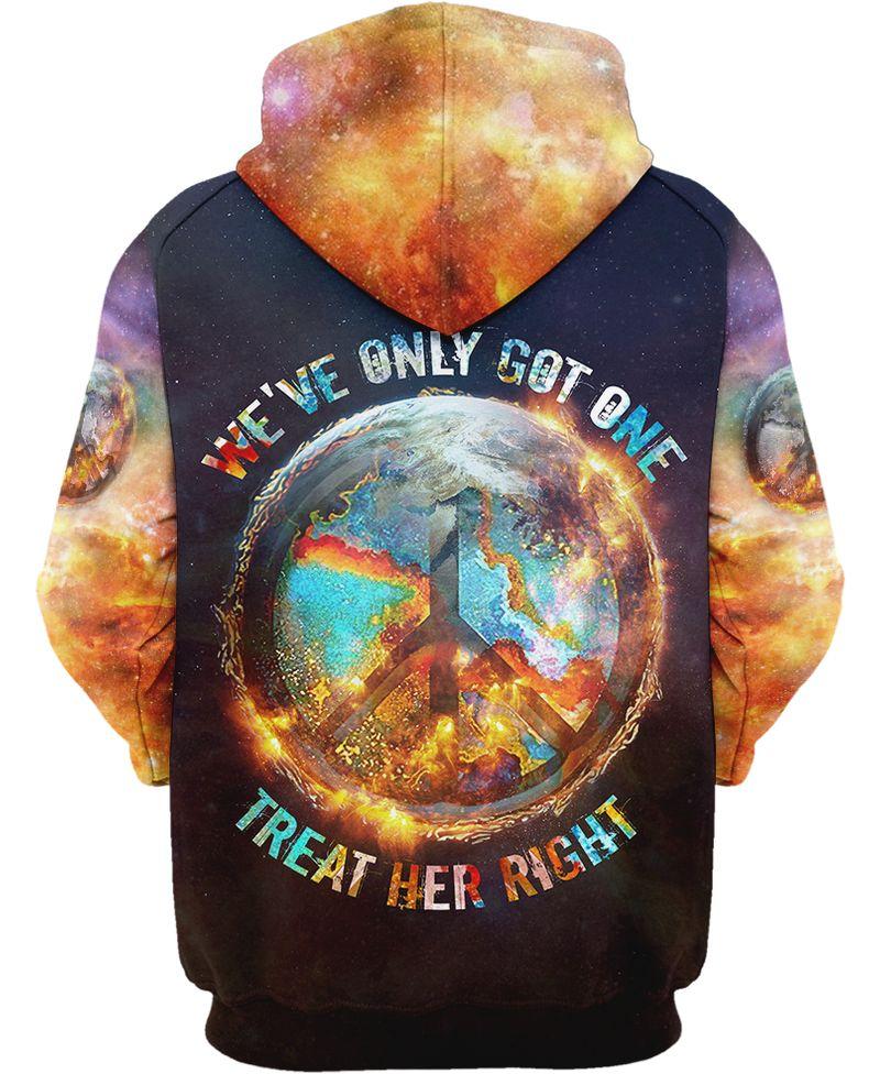 there is no planet b hippie camping all over printed hoodie - back