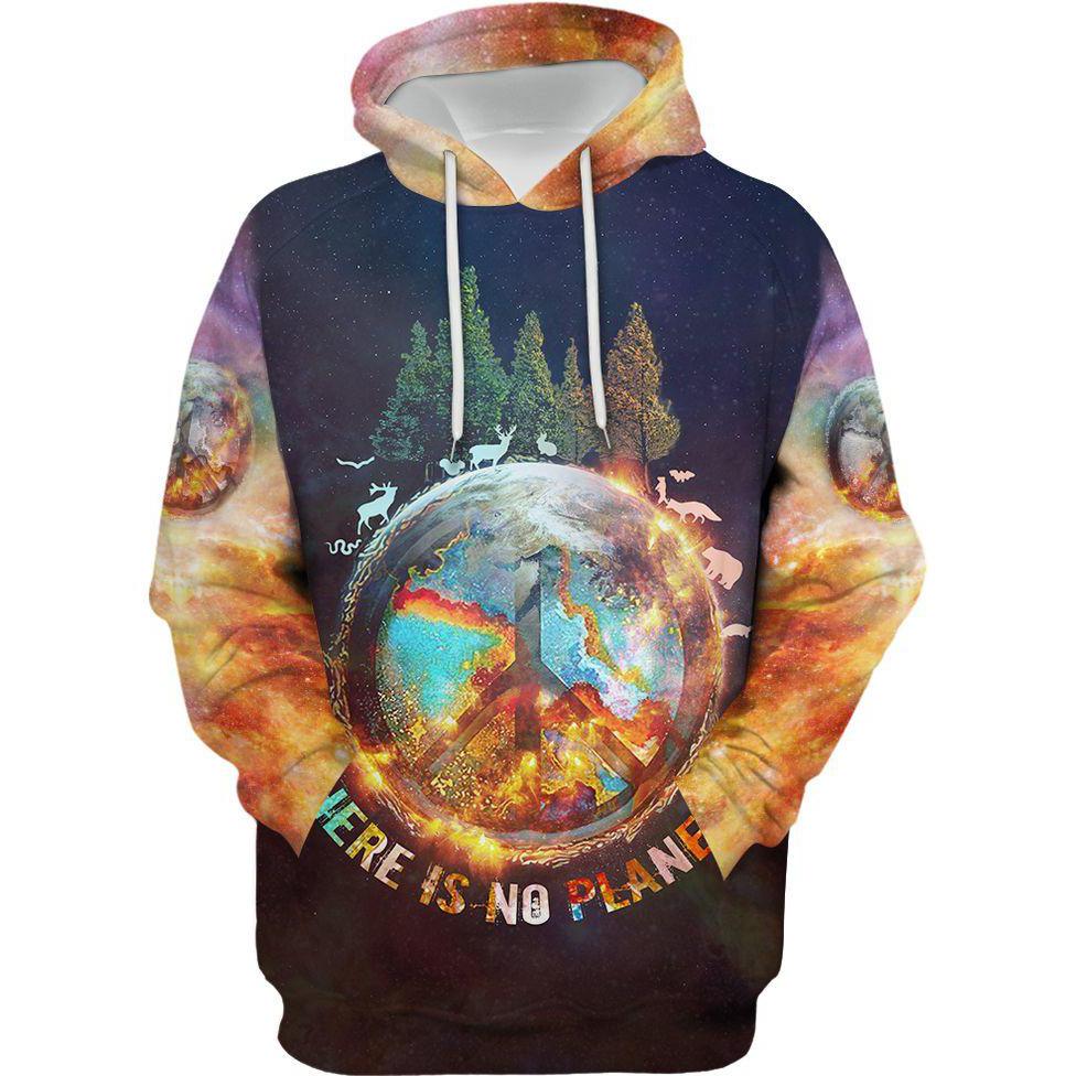 there is no planet b hippie camping all over printed hoodie