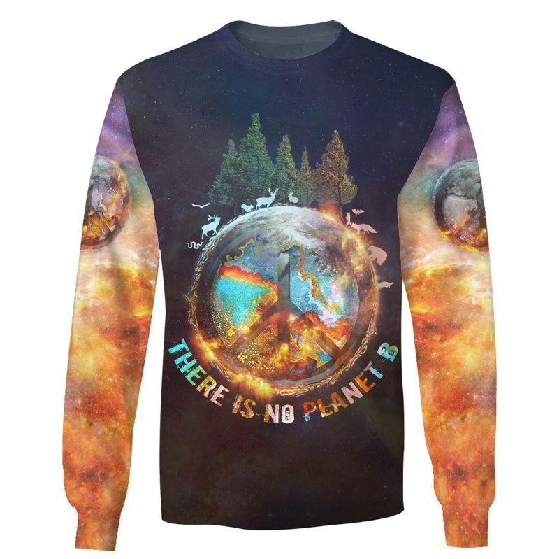 there is no planet b hippie camping all over printed sweatshirt