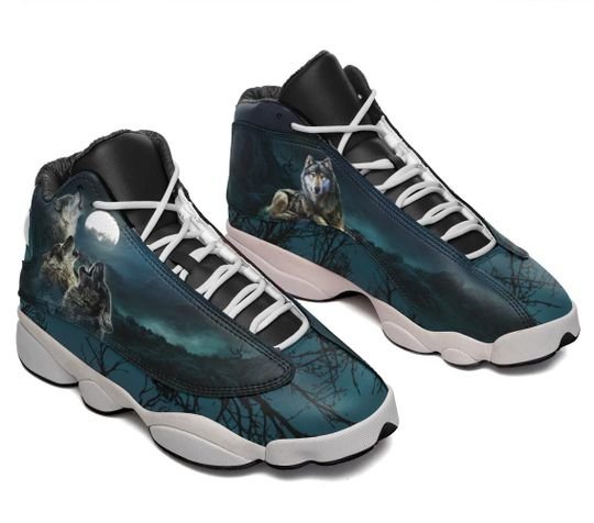 three wolf with moon all over print air jordan 13 sneakers 2