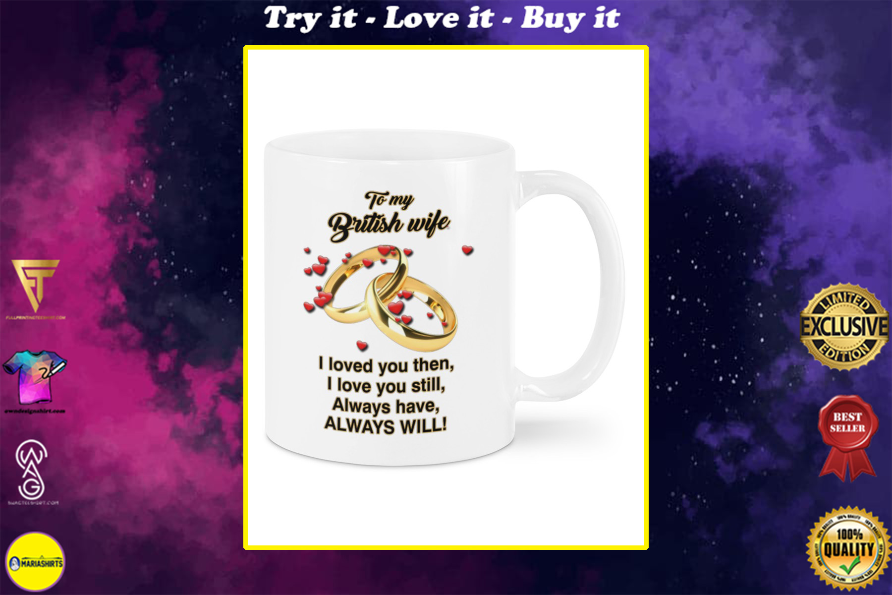 to my british wife i loved you then i love you still mug