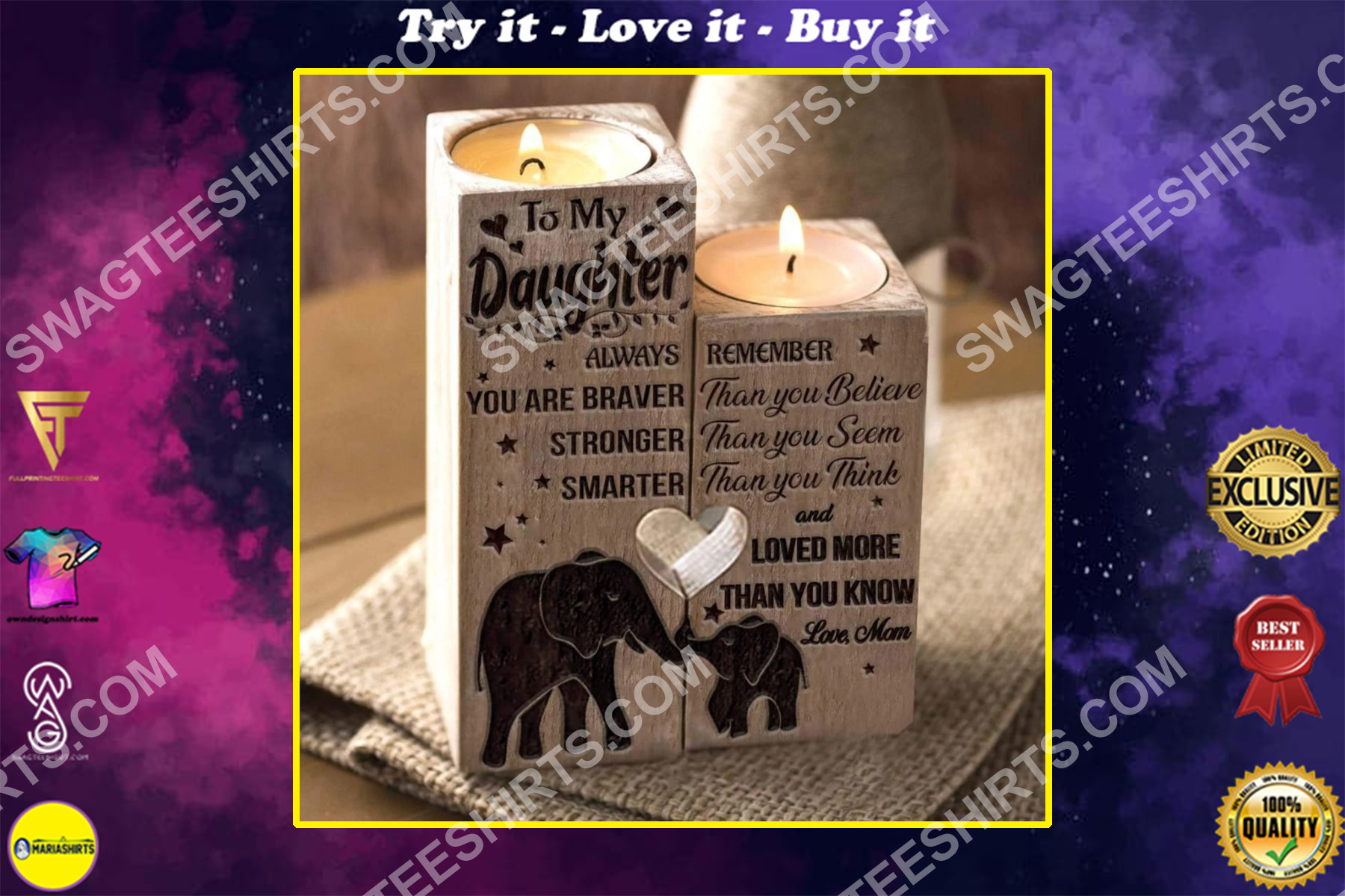 to my daughter loved more than you know your mom candle holder