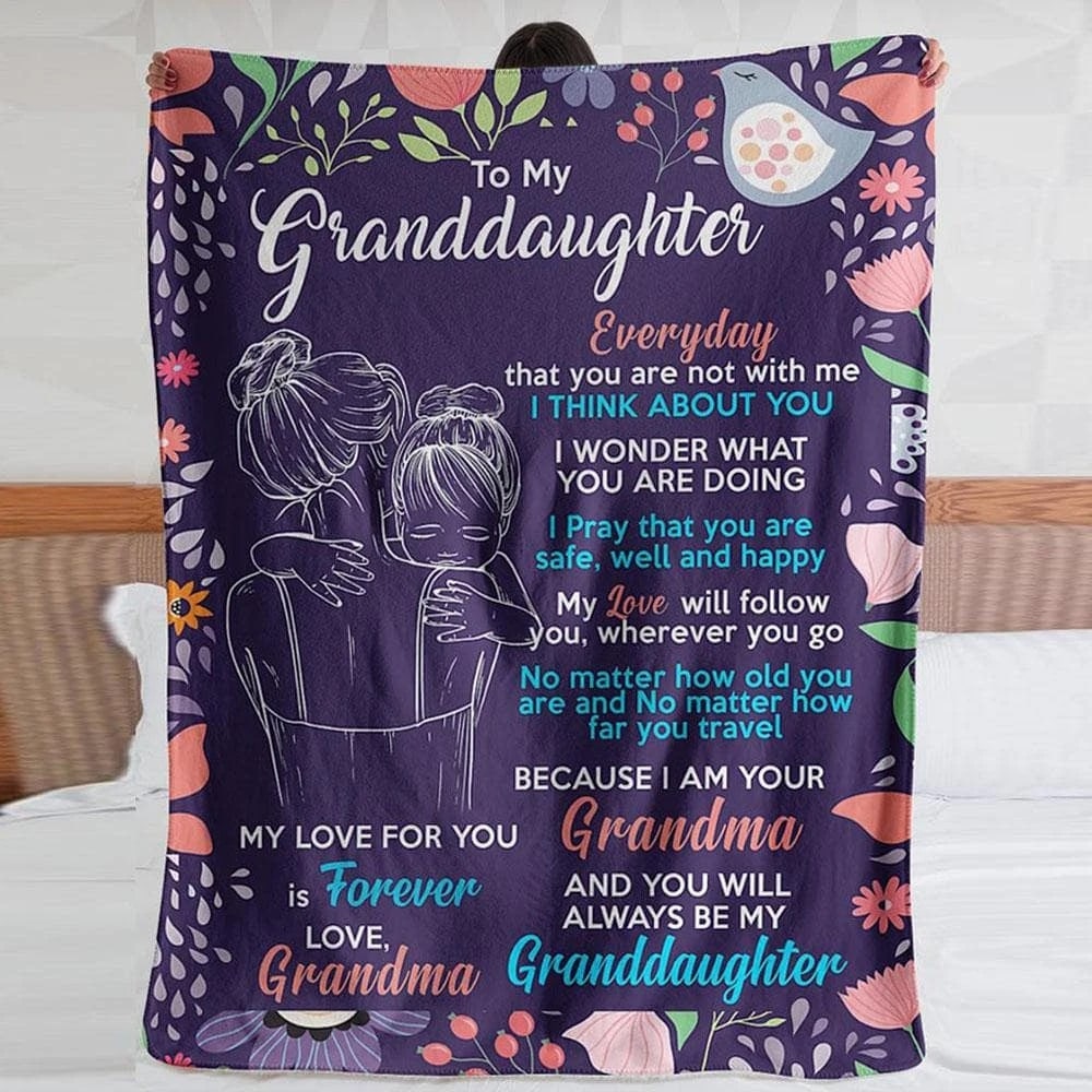 to my granddaughter my love for you is forever love grandma blanket 2