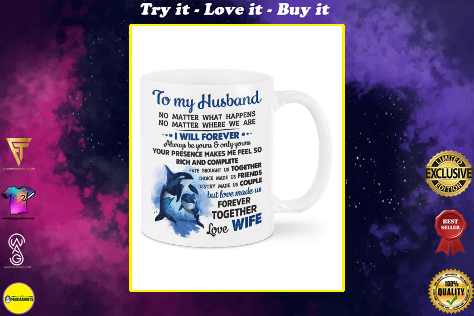 to my husband i will forever always be yours and all yours mug