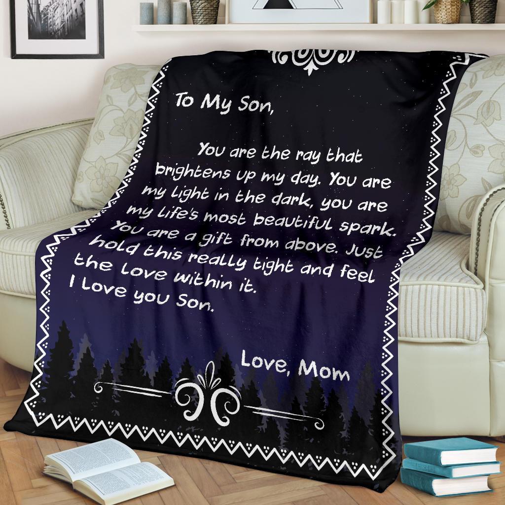 to my son you are my light in the dark love mom full printing blanket 2