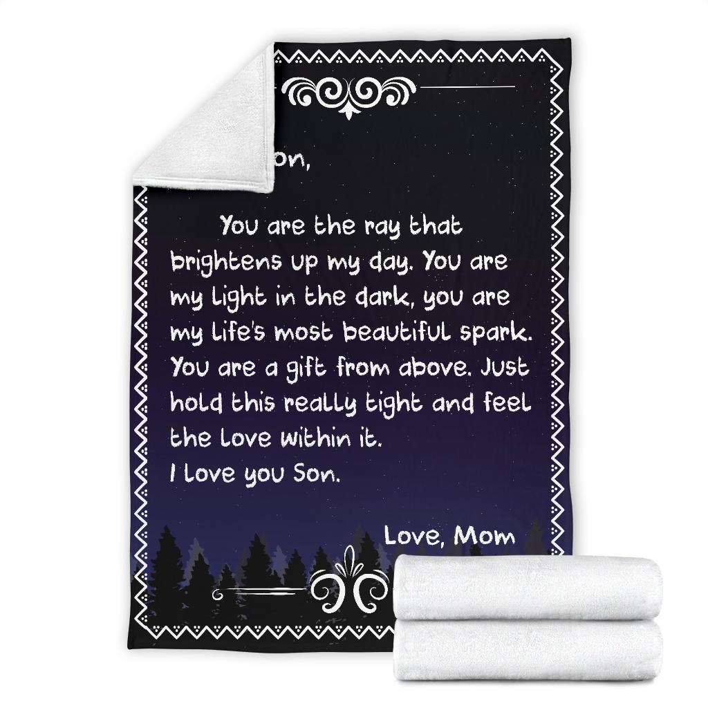 to my son you are my light in the dark love mom full printing blanket 5