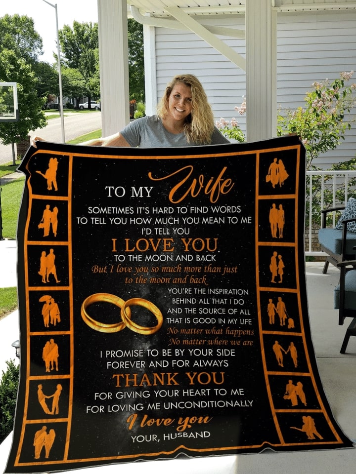 to my wife i love you to the moon and back your husband full printing blanket 2