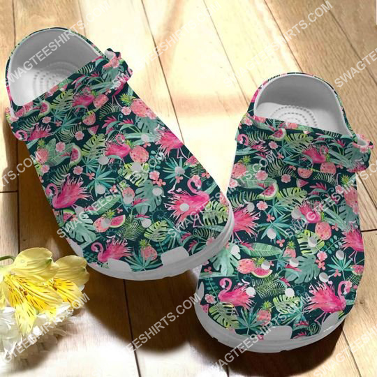 tropical flamingo pattern all over printed crocs 2 - Copy (2)