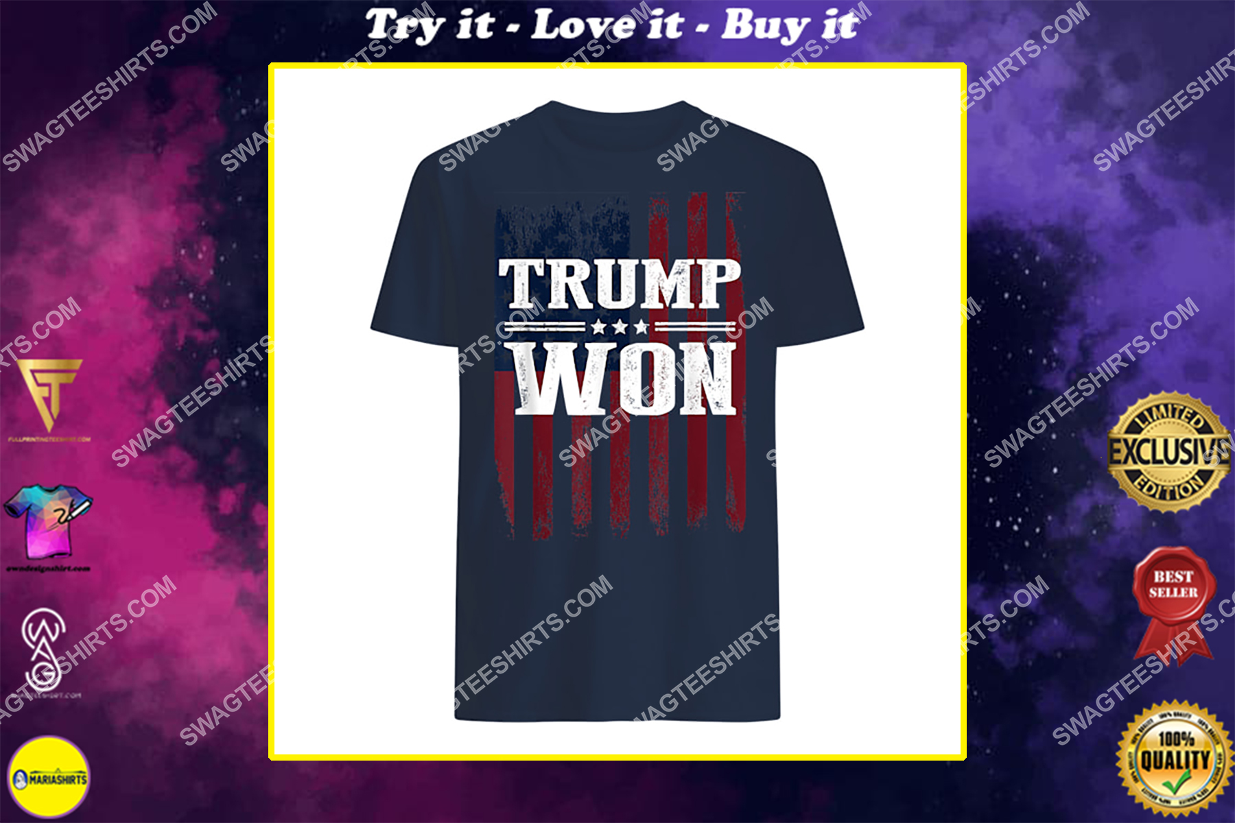 trump won 4th of july american flag shirt