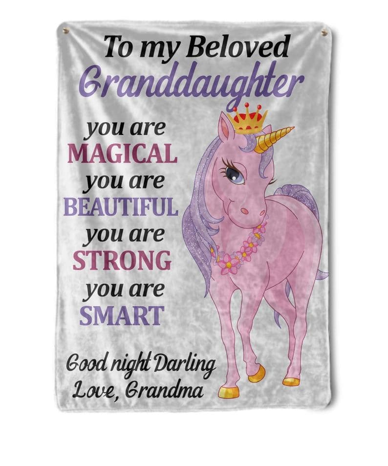 unicorn to my granddaughter good night darling your grandma blanket 3