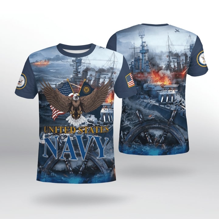 us veteran united states navy full printing tshirt