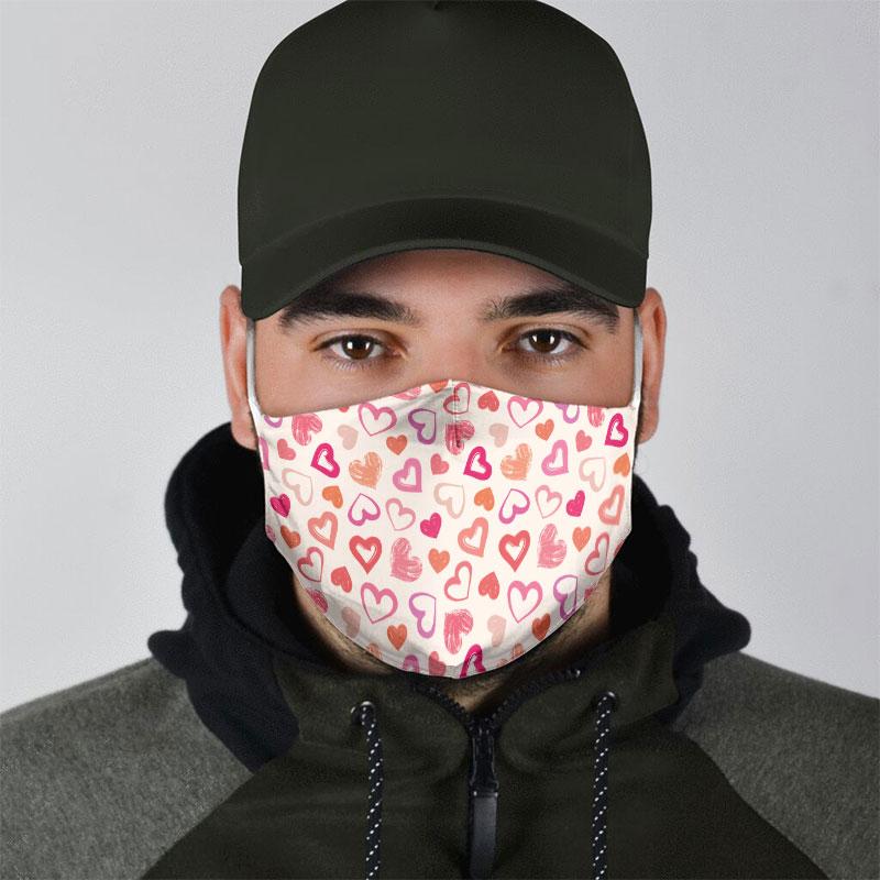 valentine heart seamless all over print face mask 4